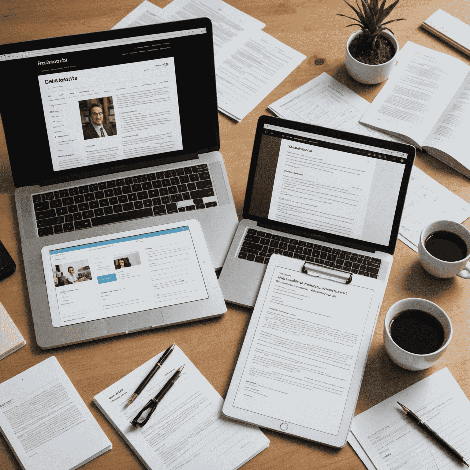 A montage of various translation projects, including documents in multiple languages, interpreters at work, and localized websites on different devices