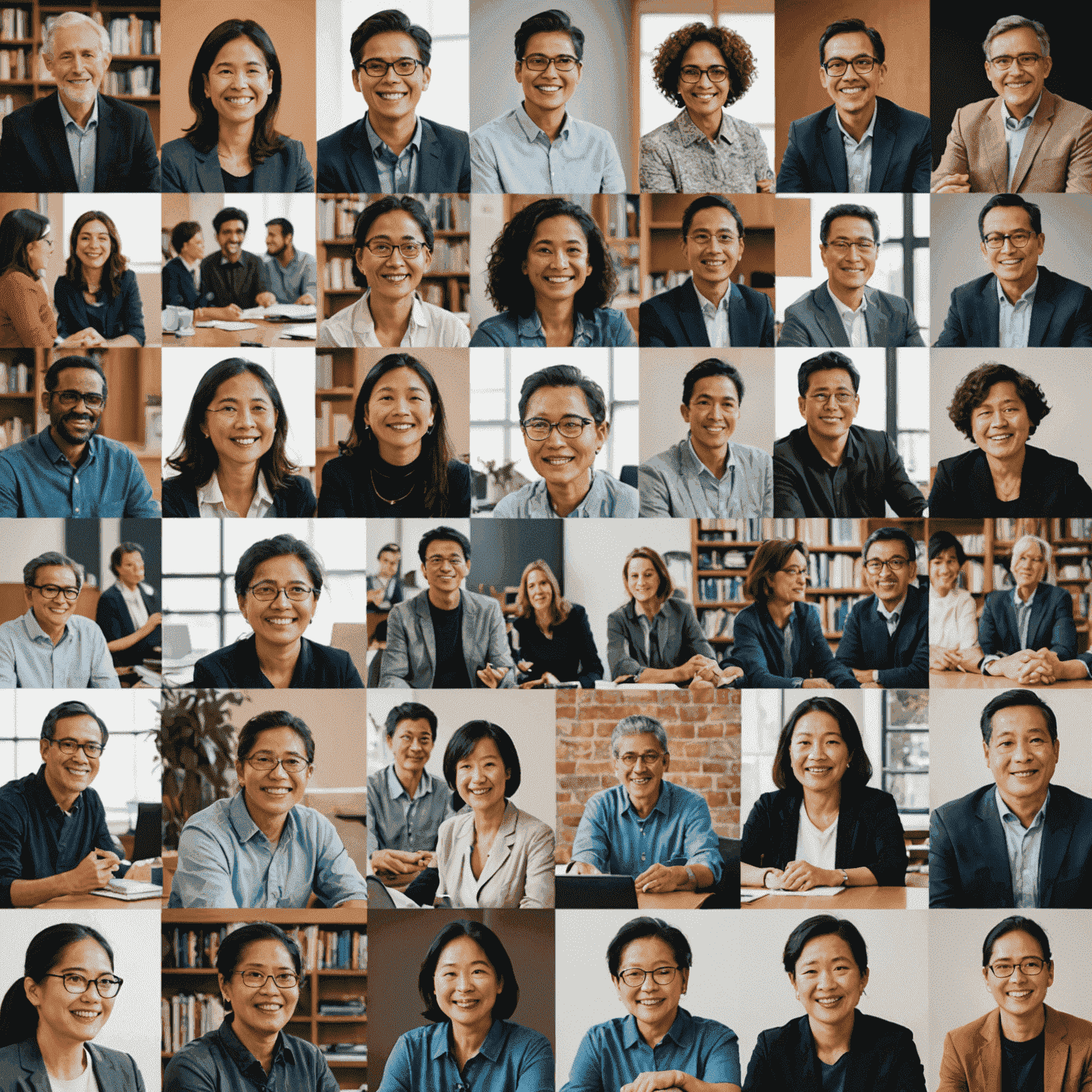 Montage of various language events, including conversation groups, cultural workshops, and international guest speakers