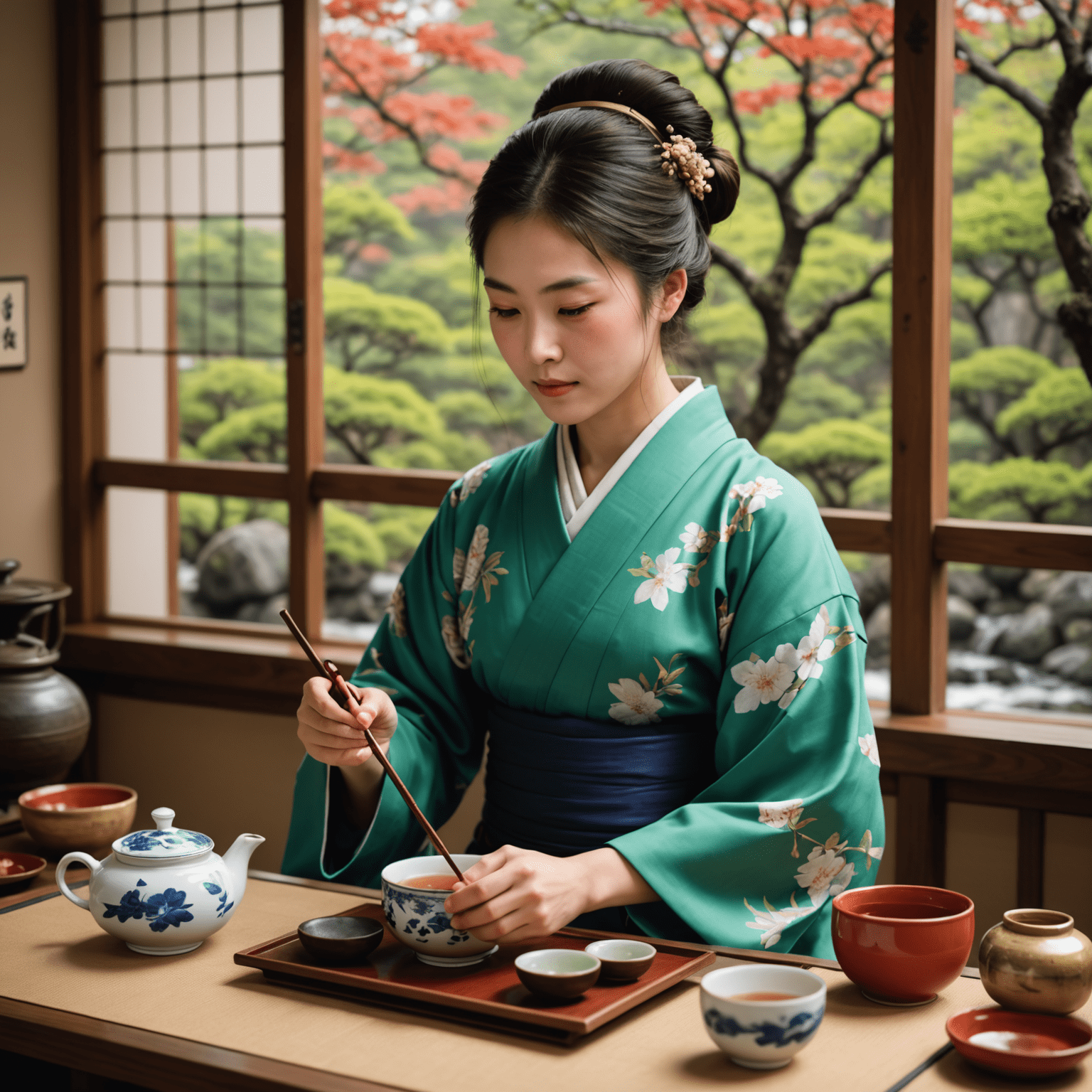 Elena participating in a traditional tea ceremony in Japan, demonstrating the cultural immersion aspect of our language programs